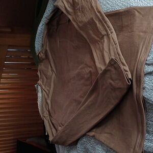 Cropped Tan mock neck top